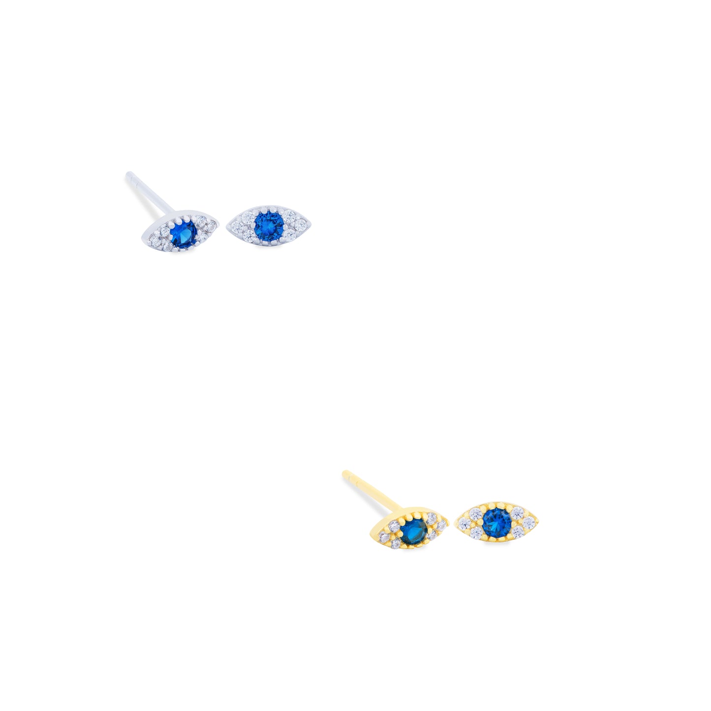 Aretes Ojo Oval Mini Plata