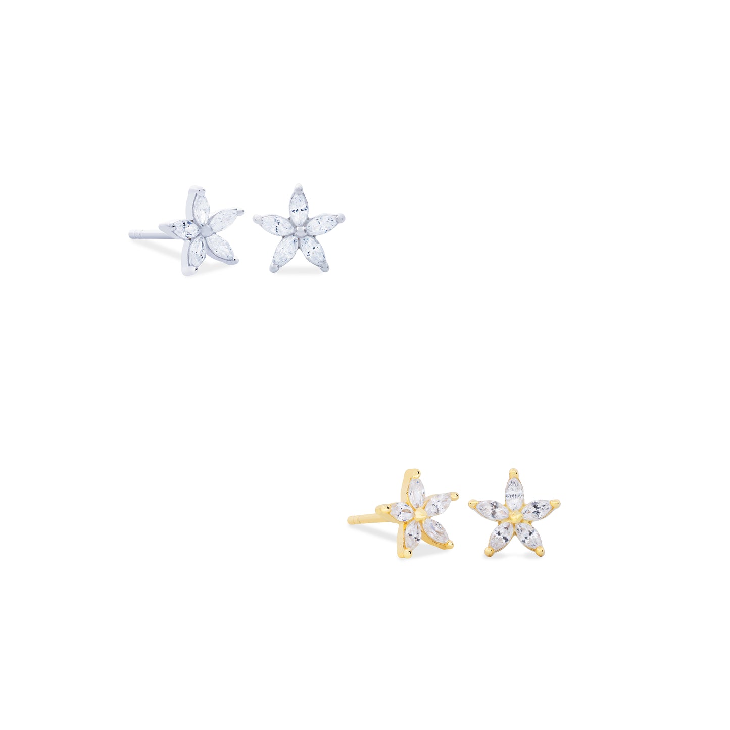 Aretes Flori Plata