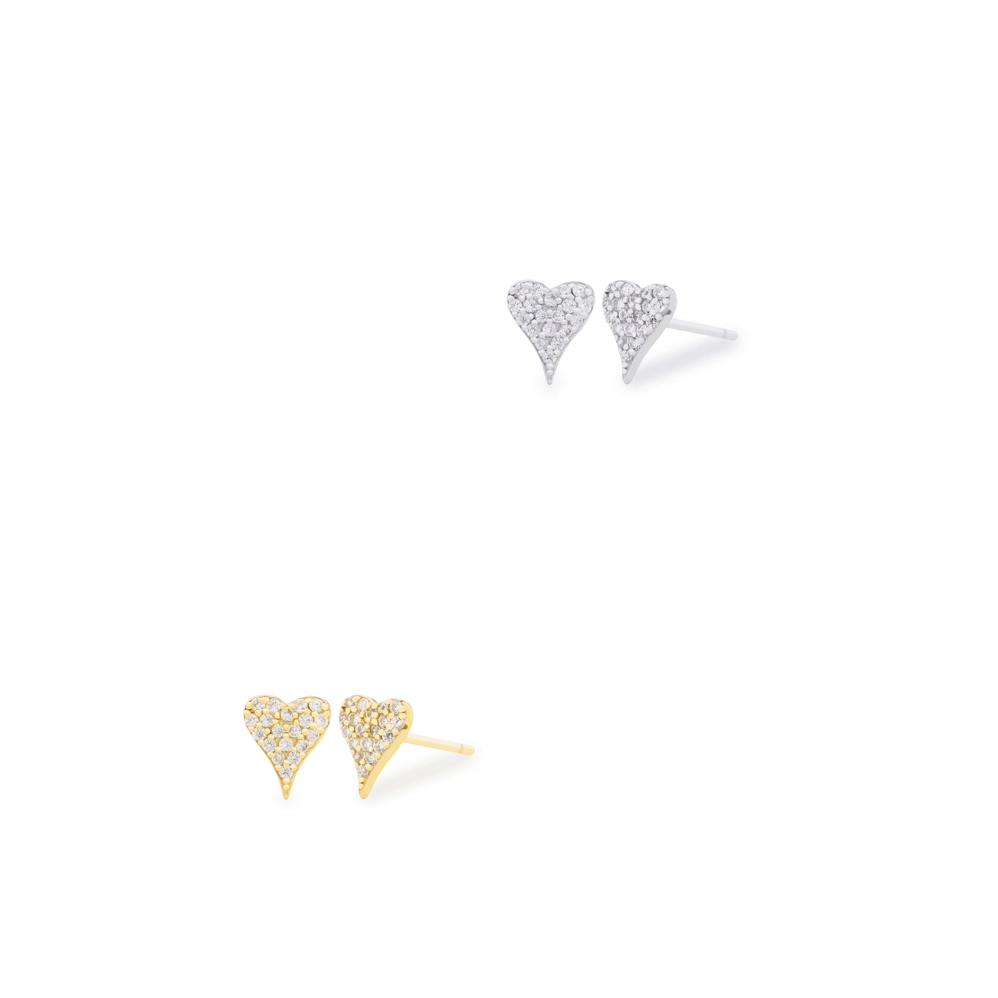 Aretes Mini Cuore Plata