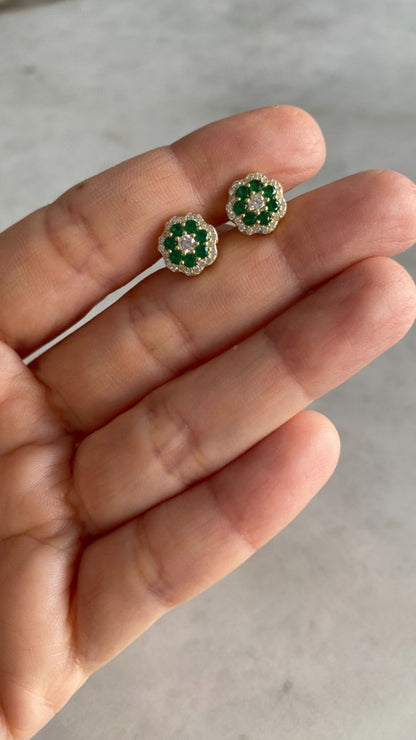 Aretes Mariana Verde Oro