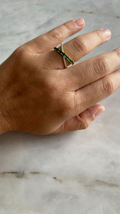 Anillo Star Verde Oro