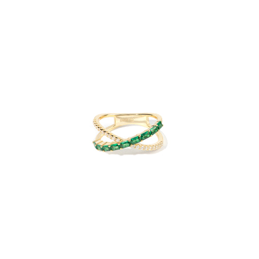 Anillo Star Verde Oro