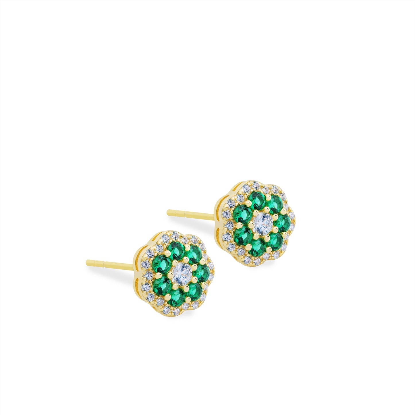 Aretes Mariana Verde Oro