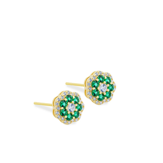 Aretes Mariana Verde Oro