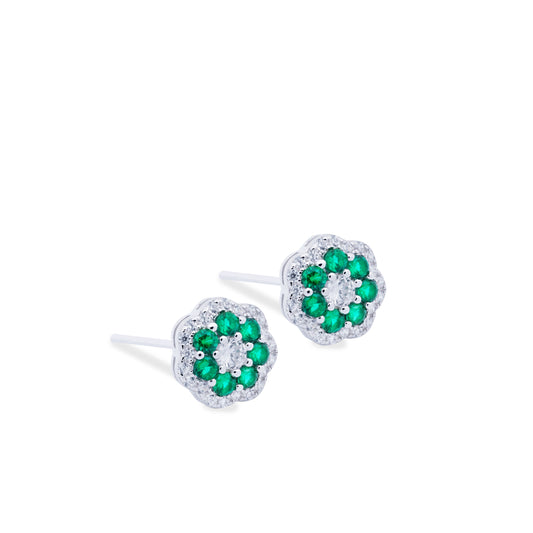 Aretes Mariana Verde Plata