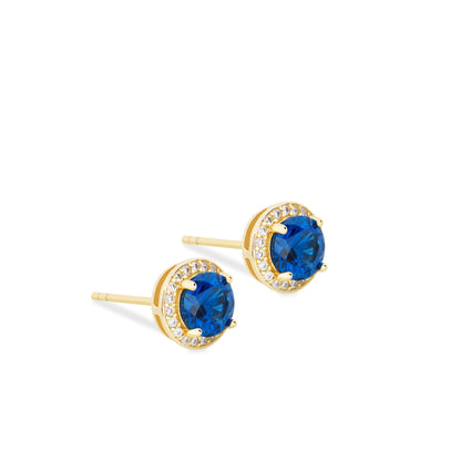 Aretes Soli Oro Azul