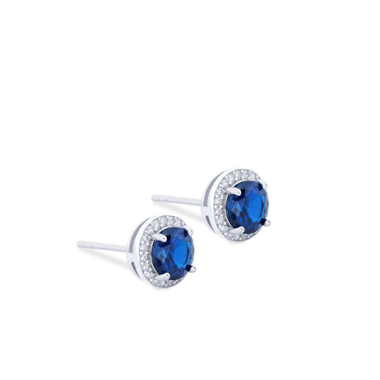 Aretes Soli Plata Azul
