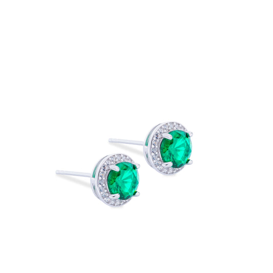 Aretes Soli Plata Verde