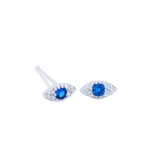 Aretes Ojo Oval Mini Plata