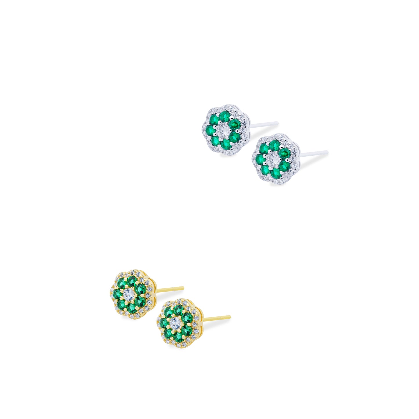Aretes Mariana Verde Plata