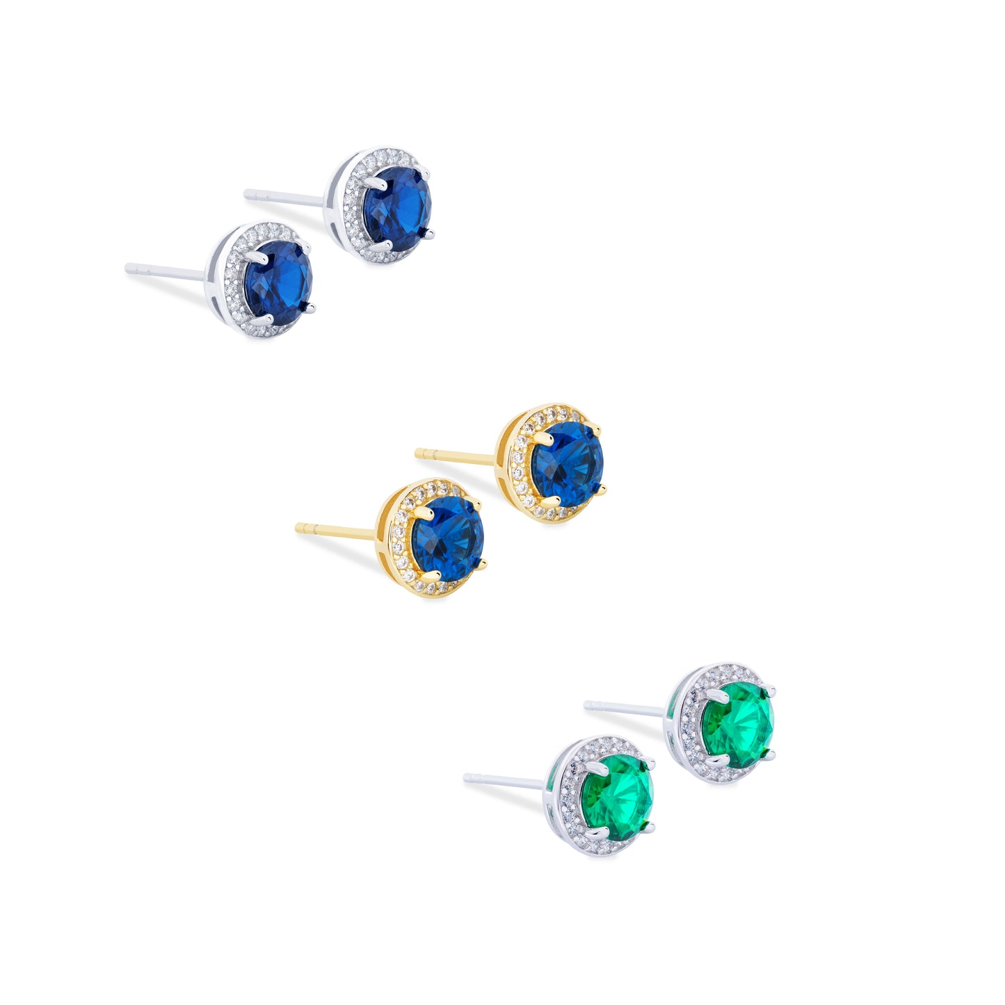 Aretes Soli Plata Azul