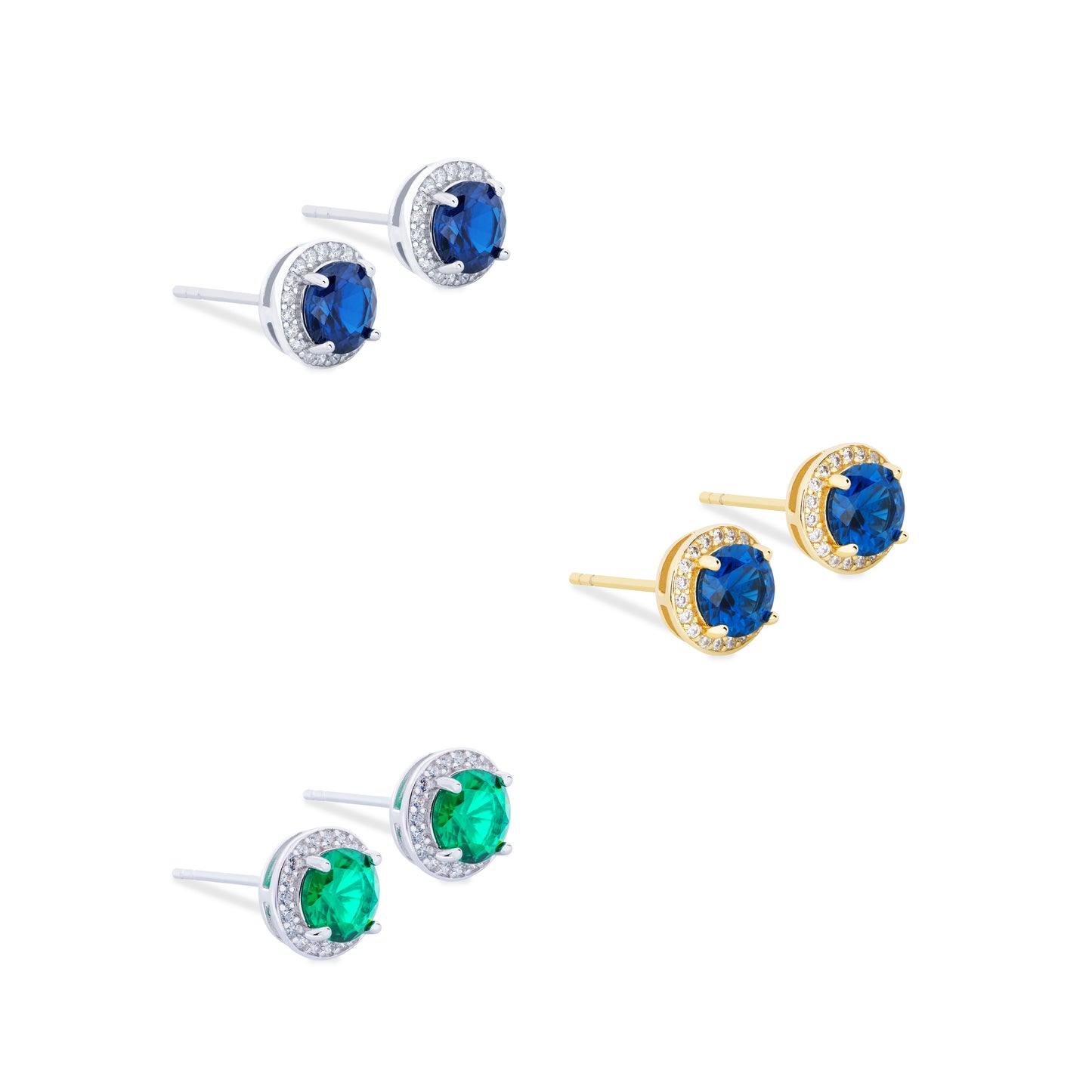 Aretes Soli Plata Azul