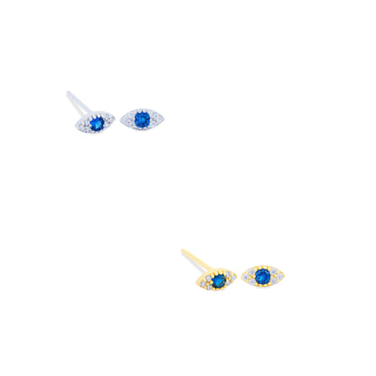 Aretes Ojo Oval Mini Plata