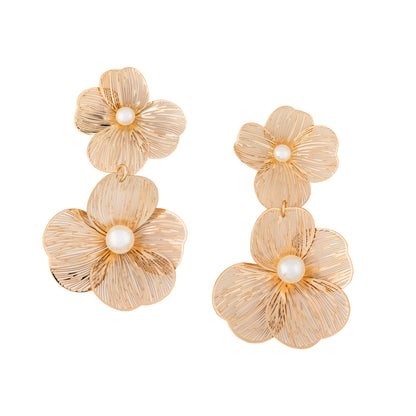 Aretes  Flor Dorada